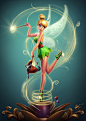 Tinker Bell, Felipe Kimio : A long time favorite of mine, Tinker Bell! Done with Photoshop CC with a Wacom Cintiq 22HD.