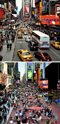 From cars to people in Times Square, NYC. Click image to tweet via slowottawa.ca and visit our boards >> https://www.pinterest.com/slowottawa/