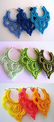 这样的耳环你喜欢吗 Crochet ea...