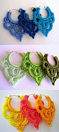 这样的耳环你喜欢吗 Crochet earrings