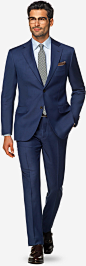 Napoli 中蓝色平纹西装 P5181mi | Suitsupply 官方网店