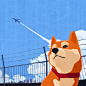 超萌插画：一只柴犬的旅行日记 - 治愈系图片
