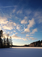 芬兰冬景芬兰，冬天，湖，雪，夕阳
