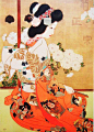 Kitano Tsunetomi (1880-1947) 北野恒富

Girl Wearing a Kimono with Kabuki Pattern　歌舞伎模様和服を着た女性、1913

(poster for sake brewing company Kiku Masamune 菊正宗）