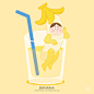 1 Month Project / November,2016_Fruit Juice - 디지털 아트, 일러스트레이션 : 1 Month Project_November,Fruit Juice Strawberry(딸기)-Banana(바나나)-Kiwi(키위)-Orange(오렌지)