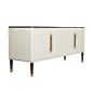 MODERN WHITE SIDEBOARD |  luxury furniture piece with brass details  |www.bocadolobo.com #modernsideboard #sideboardideas: 