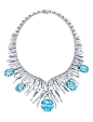 ENZO Santa Maria #aquamarine fringe necklace@北坤人素材