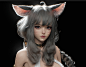 ArtStation - Girl with furry ear(WIP), Flaze Chen