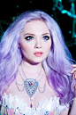 purple hair - like my wig, fairy make up and tribal jewellry x