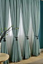 Delicate Light Teal Linen Blend Sheer Curtain Made to Measure(all size)