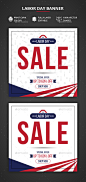 Labor Day Banner Template - Banners & Ads Web Elements