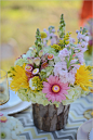 button floral centerpieces by Dream Designs Florist