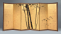 Japanese screen, gold lacquer