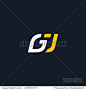 Sign the letter G and J Branding Identity Corporate vector logo design template Isolated on a dark background