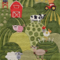 Momeni - Lil Mo Whimsy-11 Rug, Grass, 3'-0" x 5'-0" - Old MacDonald’s got nothing on you! Adorable animals gambol atop green rolling hills, making for pure bucolic bliss on this soft acrylic, hand-carved rug.