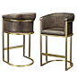 IB.2003 Mimosa Bar Stool : DIMENSIONSW.59 cm. (23 1/4”)D.59 cm. (23 1/4”)H.103 cm. (40 1/2”)SH.76 cm. (30”)FABRIC/LEATHER MEASUREMENTS2.5 m. (3 yds.) Plain Fabric5 m2 (54 sq. ft.) Leather