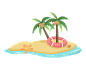 旅游椰子椰树沙滩海浪游泳