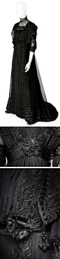 Mourning gown, ca. 1910. Silk and lace. Hallwyl Museum, Sweden: 