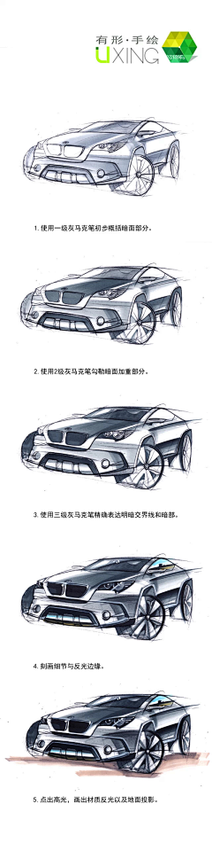 柯基℃采集到1-汽车手绘