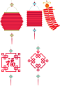 新年红色灯笼素材 中国结 灯笼