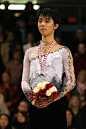 Yuzuru Hanyu of Japan wins the silver medal in the men's free program on day two at the ISU GP 2013 Skate Canada International at Harbour Station on...