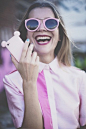 Eyewear / Pink sunglasses by Karen Walker #眼镜#粉色KW