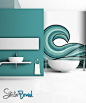 Items similar to Wall Mural Decal Sticker Arco Ocean Wave Green Color Mcrespo120 on Etsy: 