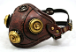 Steampunk Leather Mask made of distressed leather by AmbassadorMann