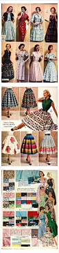 20世纪50年代 女性流行服装春夏款的复古画报 : 　　 　　 　　 　　 　　 　　 　　 　　 　　 　　(ฅ•ω•ฅ) 　　微信公众号：HUAGOGH