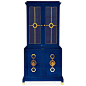 Jonathan Adler - Turner Vitrine Armoire - 36"W x 22.5"D x 68.5"H navy blue lacquer #colorfurniture cabinet: