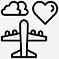 蜜月心脏飞机图标 免费下载 页面网页 平面电商 创意素材