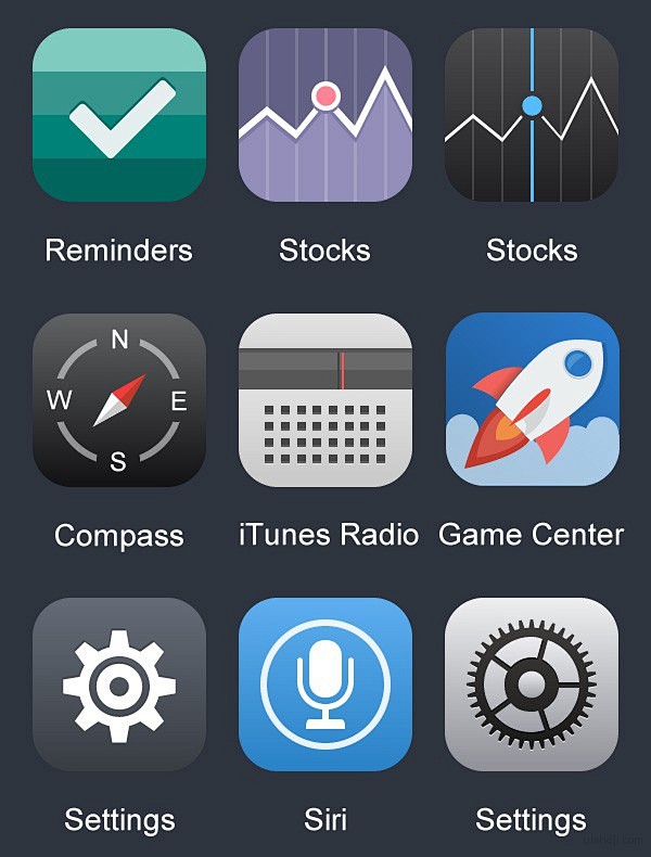 IOS7图标重新设计Flat reDes...
