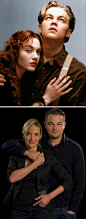 Kate Winslet & Leonardo DiCaprio-- then and now.