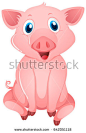 Little pig with happy face illustration