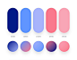 Blue, purple, pink color schemes & gradient palettes