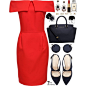 A fashion look from November 2014 featuring sheath dress, black pumps and satchel handbags. Browse and shop related looks.