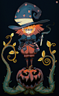 Pumpkin Witch , Alexis Rives : Happy halloween everyone !!!

And like every halloween I draw a little witch ! Hope you like her ^^ 
More witch in coming this year (because witch are the best), very soon !!!!