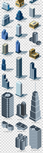 等距2.5d房子素材isometric高楼楼房超市