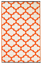 Indoor/Outdoor Tangier Rug, Carrot & White, 4x6 contemporary outdoor rugs