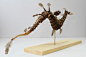 日本艺术家道弘松冈（Michihiro Matsuoka）的蒸朋风格雕塑作品。融合各种动物和鱼类的复古机械生物，他主要使用粘土创作，并适当结合其他材料，最终使用丙烯颜料进行细致的涂装。（更多作品见艺术家官网：michihiro-matsuoka.com）