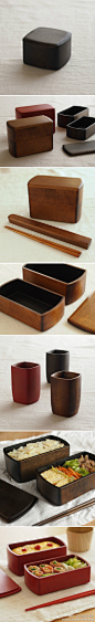 日本设计师Oji Masanori设计的木漆器饭盒和容器