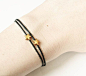 Bracelet tiny stars golden bronze black string by PIRIFOOLERY@北坤人素材