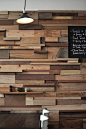 recycled timber walls.