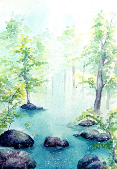 Da蒙子采集到水彩风景