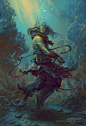 Rahab, Angel of the Deep, Peter Mohrbacher on ArtStation at https://www.artstation.com/artwork/rahab-angel-of-the-deep