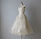 RESERVED Tea Length Wedding Dress / 1950s Wedding Dress / 50s Lace Dress /  Priscilla of Boston