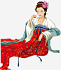 吃月饼的女人中国画中秋高清素材 页面网页 平面电商 创意素材 png素材