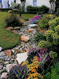 Rock edging - spring project for front gardens ~use newspaper and loads of cardboard under the rocks to prevent weeds