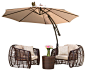 Key West Outdoor Cantilever Patio Canopy Umbrella, Tan contemporary-outdoor-umbrellas