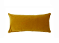 Soho Home Monroe Oblong Cushion (Mustard) | est living : The Soho Home Monroe Oblong Cushion (Mustard) is a square velvet cushion with a soft, luxurious matte finish. 100% cotton velvet, made in England. 